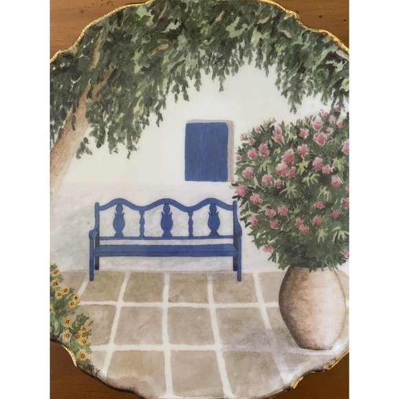 (2) Royal Vale 8.5” Decorative Plates Garden Benches Bone China Made In England - Picture 3 of 6